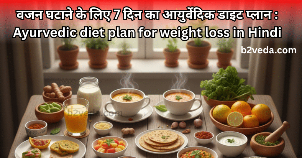 वजन घटाने के लिए 7 दिन का आयुर्वेदिक डाइट प्लान : Ayurvedic diet plan for weight loss in Hindi